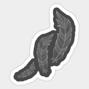 Feathers - Light Grey Sticker